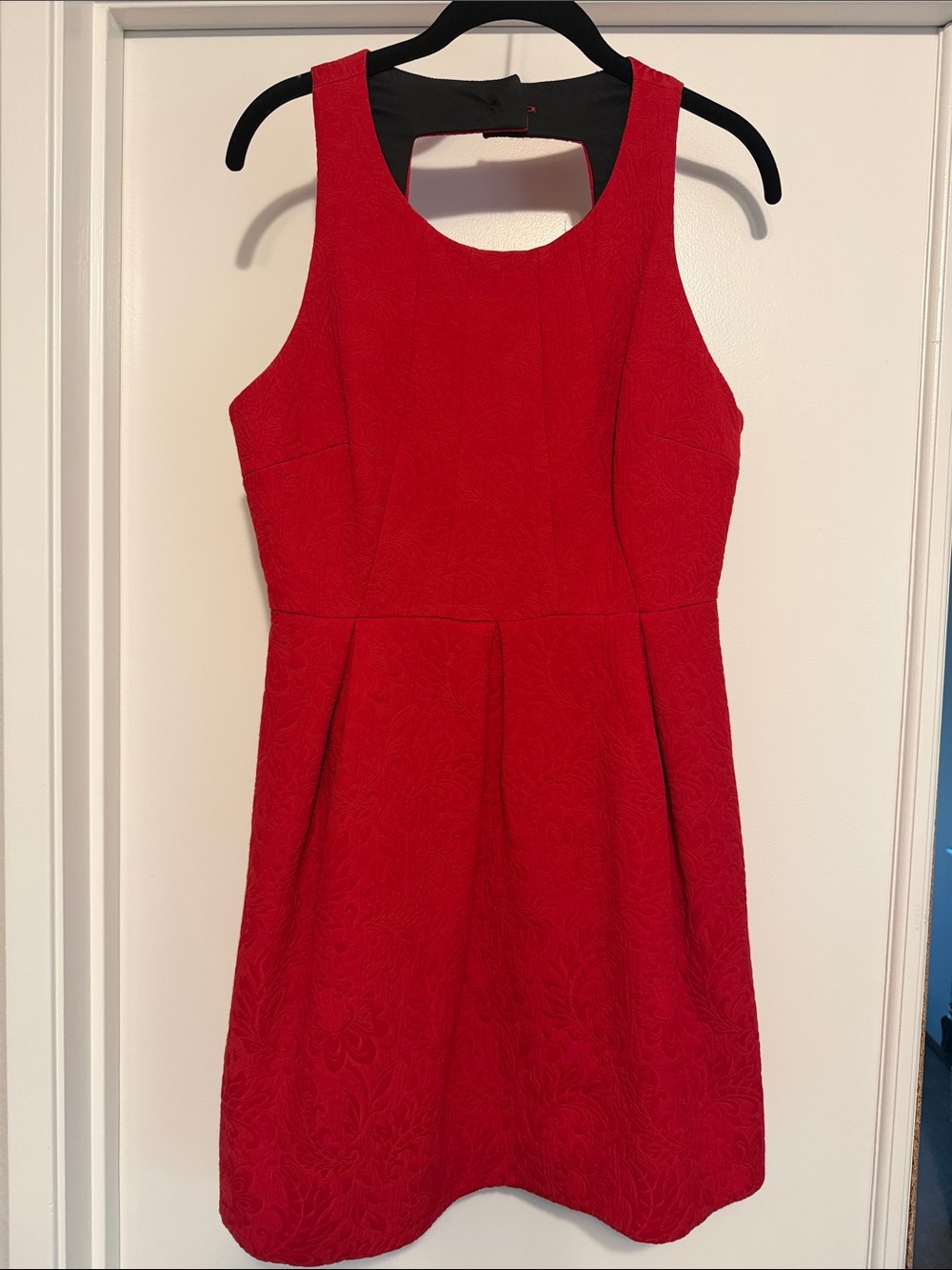 Anthropologie- Moulinette Soeurs Red Textured Fit & Flare Mini Dress
